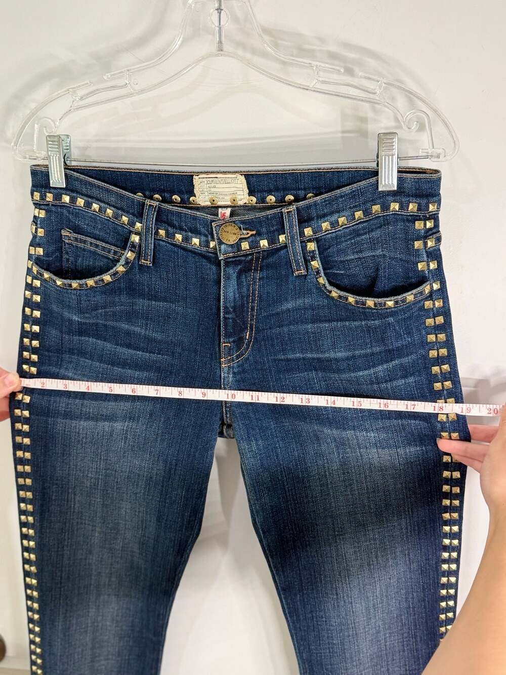 New Current/Elliott The Stiletto Studded Skinny Jeans Size 26 - Picture 6 of 10